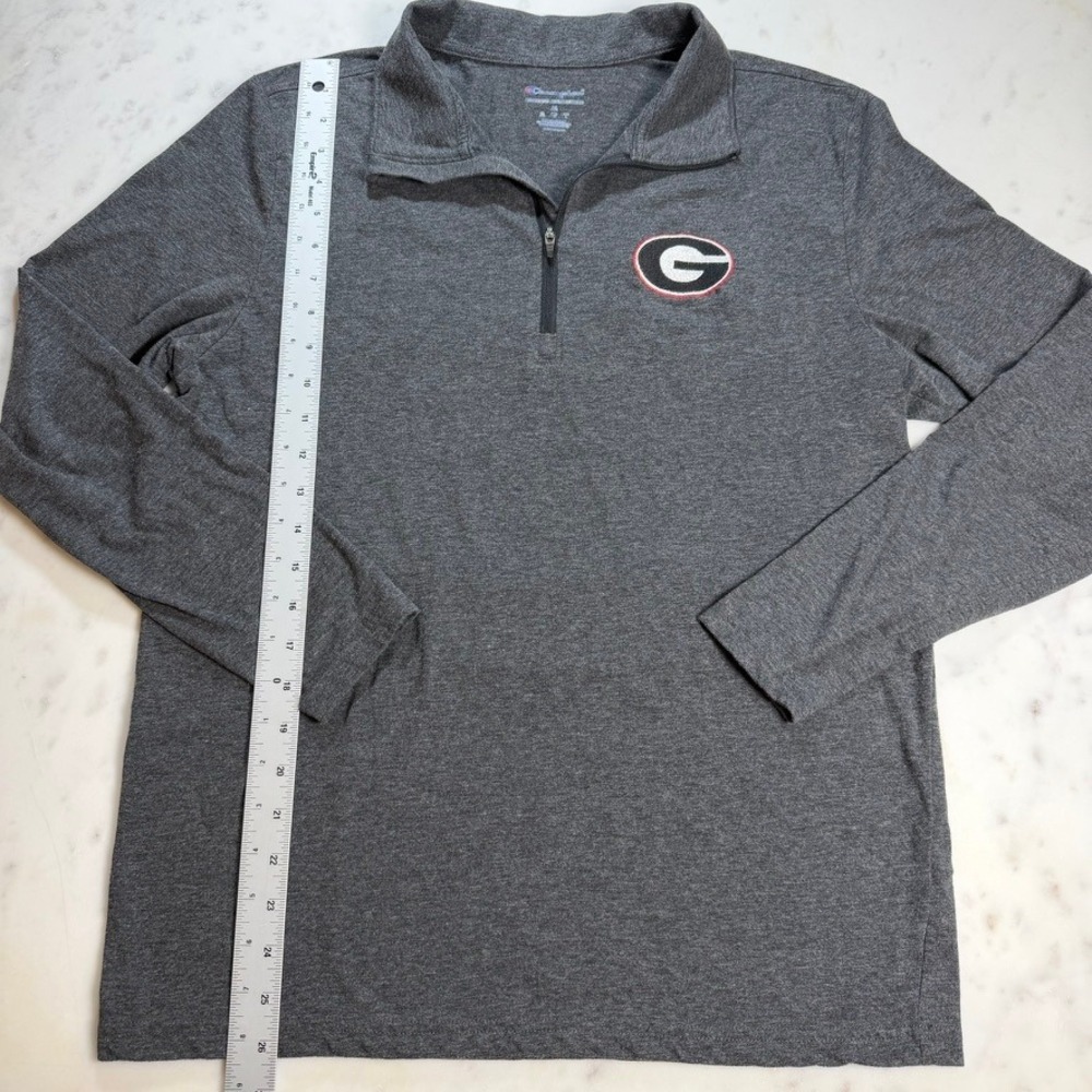 Champion‎ Georgia Bulldogs Pullover Mens Medium Gray Quarter Zip NCAA - Picture 3 of 6